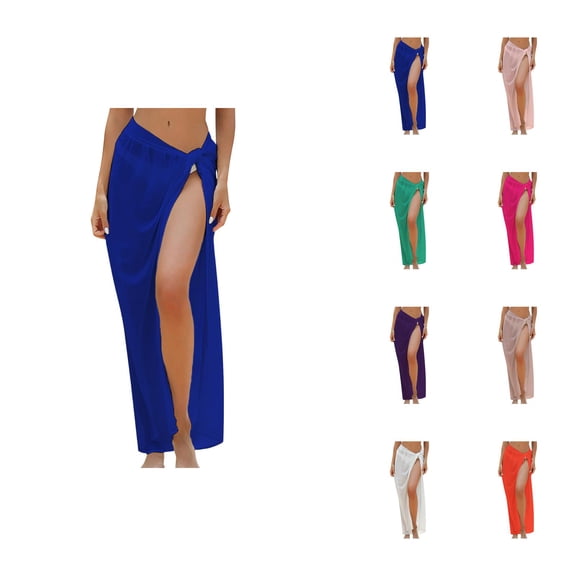 Sarong Swimsuit Coverup Chiffon Beach Tie Wrap Skirt for Women Long Sheer Scarf Bathing Suit