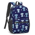 thumbnail image 2 of Puppy and Dog Paw Print Blue 17" School Backpacks for Teens,Waterproof Oxford Fabric,S-Shape Padded Straps for School,Travel,Hiking,Camping, 2 of 6