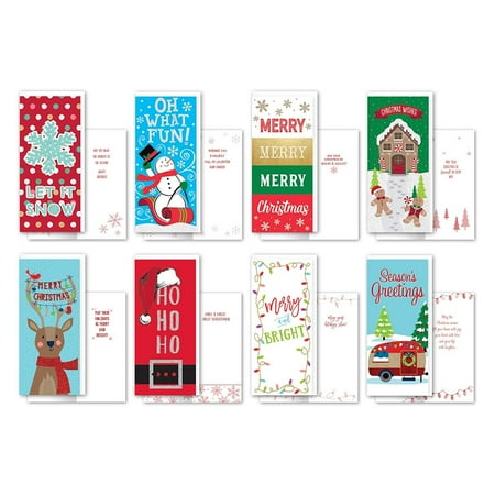 Whimsical Christmas Cards B-THERE Bundle of 24 Value Pack Tall Christmas Greeting Cards - Whimsical, Foil and Glitter Finishes with Envelopes ()