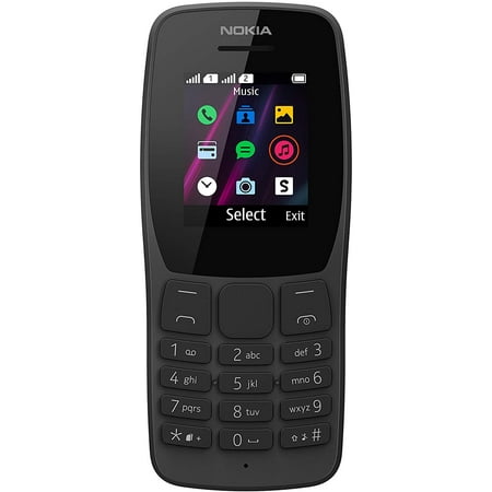 Nokia 110-2G Unlocked Dual SIM Feature Phone - 1.77" Screen - Black - Not for US