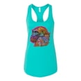 thumbnail image 3 of Colorful Neon Gorilla | Dean Russo Art Animal Lover Ladies Racerback Tank Top, Tahiti Blue, Large, 3 of 6