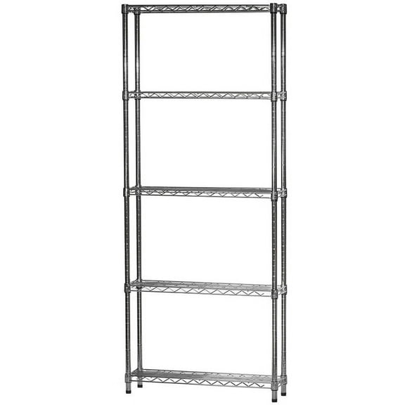 Shelving Inc. 10"d x 30"w x 54"h Chrome Wire Shelving with 5 Shelves