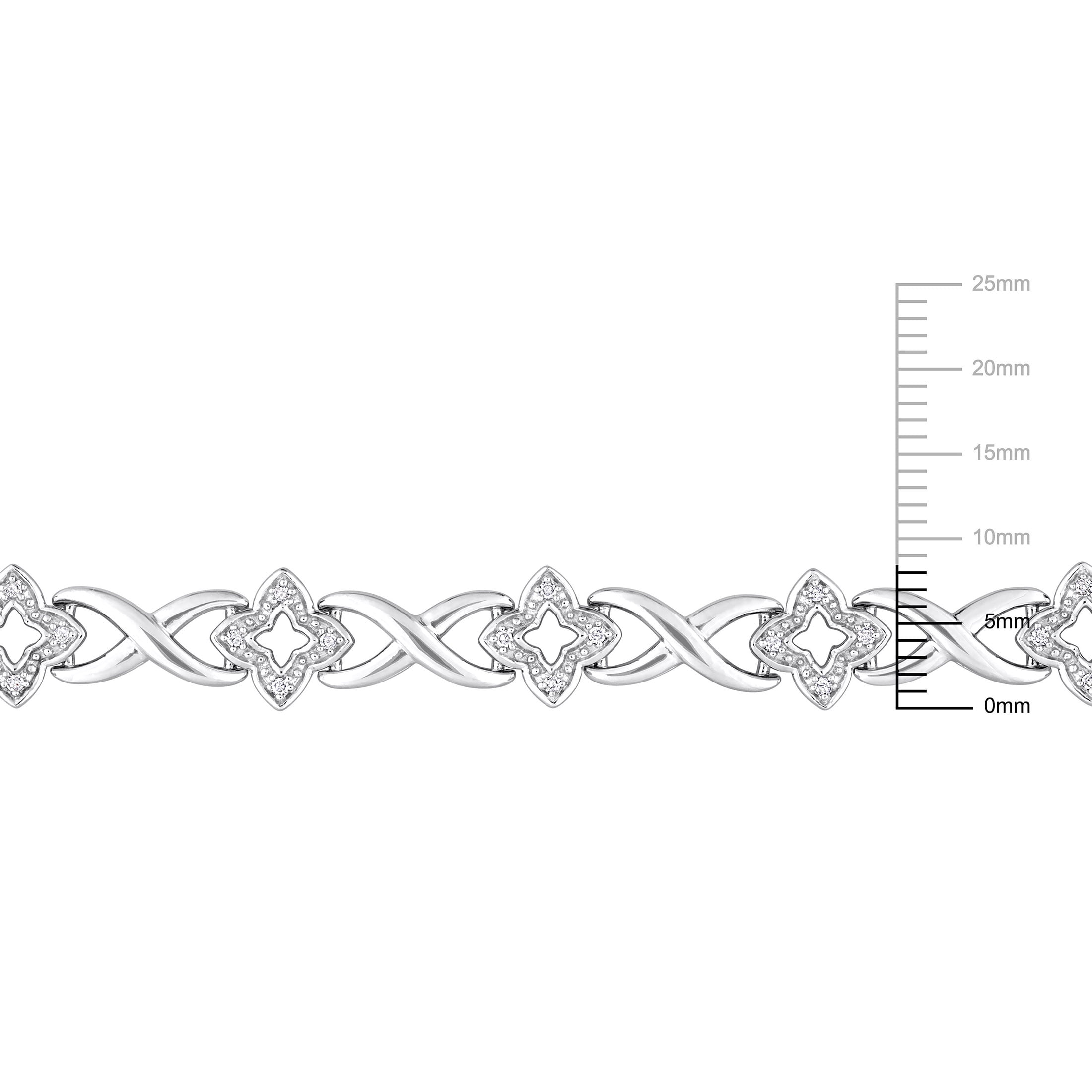 Miabella Women's 1/4ct TDW Diamond Infinity Link Bracelet in Sterling Silver - Elegant