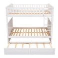 thumbnail image 4 of CRO Decor Full Over Full Bunk Bed with Twin Size Trundle Pine Wood (White), 4 of 12