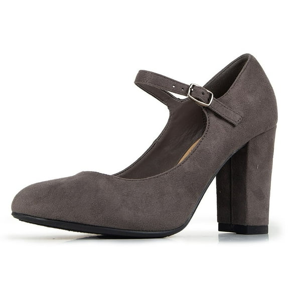 J. Adams Skippy Mary Jane Shoes Women Oxford Pumps - Cute Low Kitten High Heels - Retro Vintage Shoes for Women 1950s Mary Janes Round Toe Shoe with Ankle Strap - Women Dress Shoes