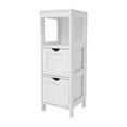 thumbnail image 2 of Flash Furniture Farmhouse Bathroom Storage Organizer with Two Removable Drawers and Open Display Shelf in White, 2 of 12