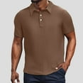 thumbnail image 4 of JTieacloth Business Casual Shirt Men's Casual Shirt Summer Comfortable Relaxed Fit Solid Color Turn Down Collar Breathable Soft Stretchable Fabric For Daily Wear Brown, 4 of 4