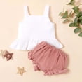 thumbnail image 7 of Honeeladyy 2pcs Outfits Children Clothing Infant Toddler Baby Girl Matching Outfits Sleeveless Camisole Top Babysuit Floral Shorts Sister Clothes, 7 of 7