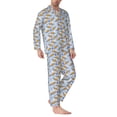 thumbnail image 2 of Sikiie Cute Sloth Mens Pajama Set, Soft Warm Long Sleeve Sleepwear, Cozy Button-Down Pjs for Men-, 2 of 7