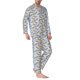 thumbnail image 2 of Balery Cute Sloth Pijama para Hombre de Dos Piezas con Manga Larga, Conjunto de Dormir y Descanso Suave con Bolsillos-Small, 2 of 7
