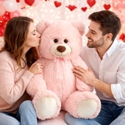 HollyHOME Giant Teddy Bear Big Plush Stuffed Animal Soft Cuddly Toy Gift for Girlfriend Kids Valentines Day 36 Inch Pink