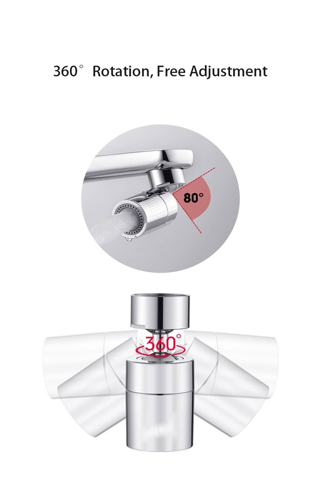 Faucet Aerator,Kitchen Faucet Nozzle Bubbler Water Tap Aerator 360-Degree Rotation Water Saving Filter Large Angle Dual Function Bubbler ,Water Saving