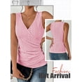 thumbnail image 7 of Xuanfei Women Cross Over V Neck Sleeveless Cutout Ruched Slim Tank Top, 7 of 7