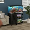 thumbnail image 5 of Herture Fish Tank Stand with Cabinet, 40-50 Gallon Aquarium Stand, Heavy Duty Metal, Turtle Tank, Reptile Terrarium 850LBS Capacity ,Black, 5 of 7
