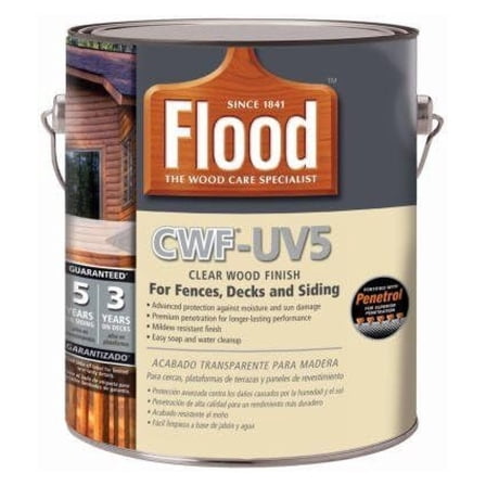 Cedar Wood Finish UV5 - 1 Gallon Clear Exterior Wood Stain & Protector | Moisture & Sun Damage Protection for Siding & Decks
