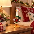 thumbnail image 3 of Christmas Porch Goose Statue with Santa Hat Wreath for Front Porch Outdoor Holiday Decor Home Christmas Decoration, 3 of 4