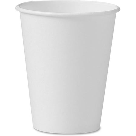 SOLO 378W2050 Single-Sided Poly Paper Hot Cups, 8oz, White, 50/Bag, 20 Bags/Carton