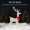 thumbnail image 3 of Best Choice Products 5ft Lighted 2D Christmas Buck Outdoor Yard Decoration w/ 105 LED Lights, Stakes - White, 3 of 8