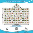 thumbnail image 2 of Cartoon Tractors Windmills Light Gray Pattern Hooded Bath Towel，60"x35" for Ages 3 To 12 Kids, Quick Dry Lightweight Soft Microfiber Hood Beach Towel Cover Up for Kids, 2 of 7