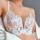 thumbnail image 5 of Ropa interior de encaje bordado con escote en V profundo sexy europeo y americano para mujer, sujetador de traje con fruncido pequeño y pecho grande ultrafino, 5 of 5