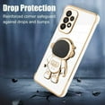 thumbnail image 4 of for Samsung Galaxy A53 5G Case Astronaut Plating Electroplate Luxury Elegant Case Camera Protector Kickstand Shockproof Protective Corner Back Cover Galaxy A53 5G Case -White, 4 of 10