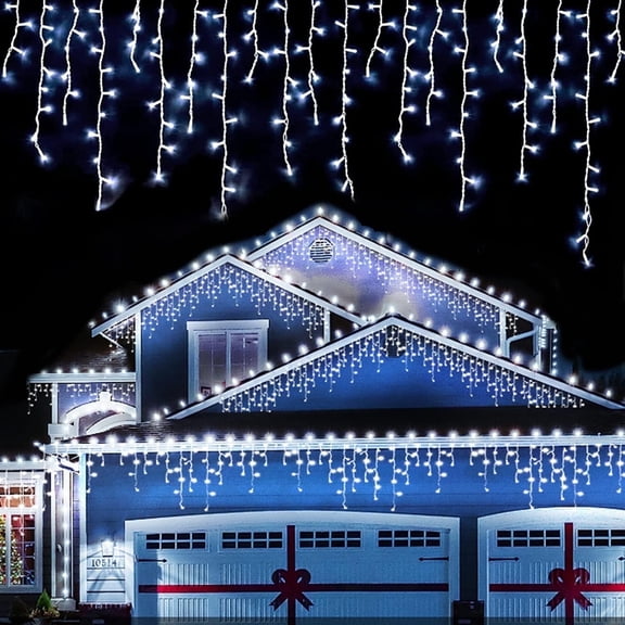 33ft 410 LED Christmas String Lights White Fairy Lights Led Icicle Christmas Lights Plug-in for Christmas, Holiday, Wedding (Cool White)