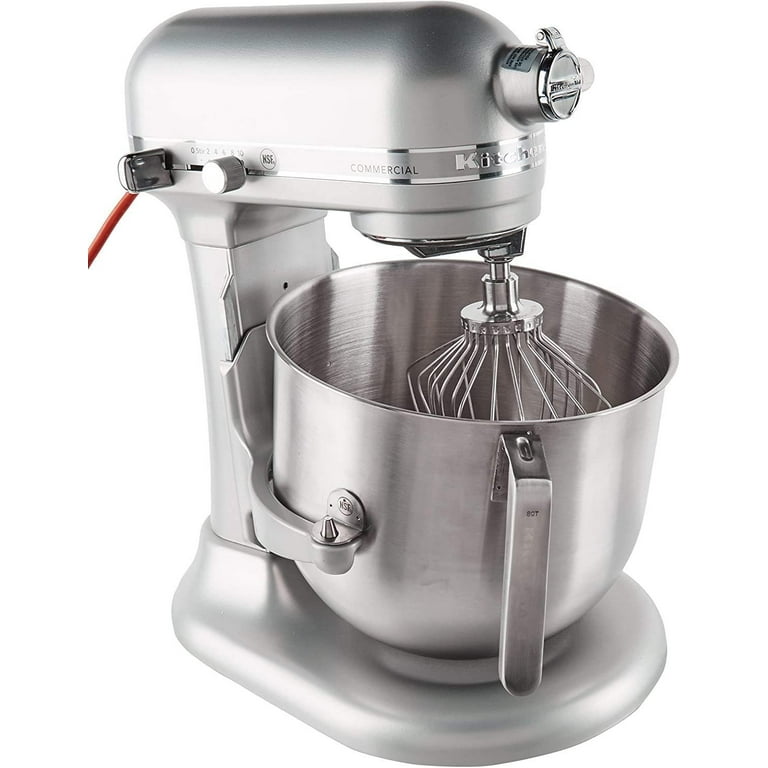 White Commercial 8 Quart Stand Mixer with Bowl Guard, KitchenAid