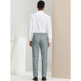 thumbnail image 5 of Unique Bargains Men's Dress Pants Slim Fit Checked Flat Front Business Plaid Formal Pants 30 Gray, 5 of 6