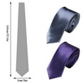 thumbnail image 3 of Hontri Ties for Men Slim Skinny Solid Necktie Dark Purple Necktie Men Plain Tie Party Wedding Black Ties for Men Silk Blend, 3 of 5