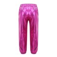 thumbnail image 6 of Aislor Girls Jazz Dance Outfit Mock Neck Short Sleeve Sequins Metallic Back Invisible Zipper Crop Top with Pants Hot Pink 12, 6 of 7