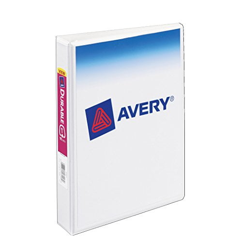 Avery Mini Durable View Binder 1 Inch Round Ring, White, Single