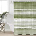 thumbnail image 4 of Shower Curtain, Abstract Geometric Stripe Waterproof Shower Curtain Set with Hooks for Bathroom Showers,Stalls and Bathtubs,72x84In Modern Sage Green Gradient, 4 of 9