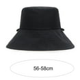 thumbnail image 6 of Women Fisherman Hat Round Shape Flat Top Solid Color Sunscreen Anti-UV Summer Hat Outdoor Supply, 6 of 8