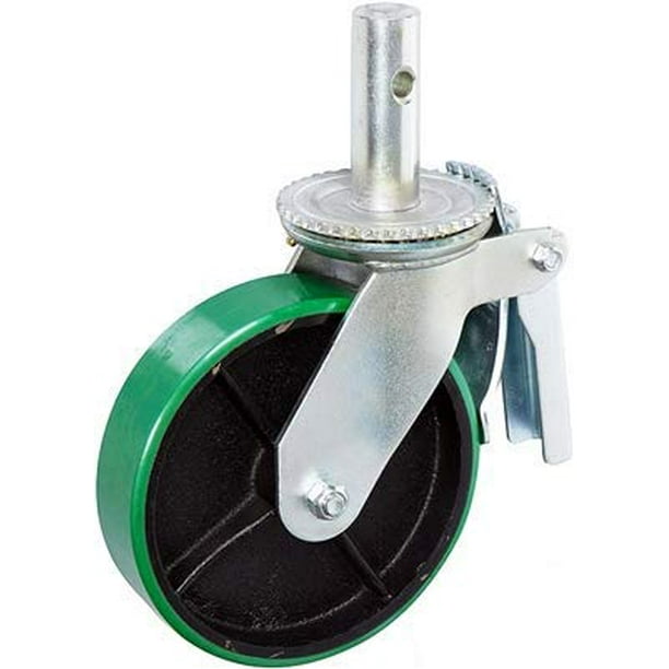 CasterHQ 6" X 2" Scaffold Caster with Brake Polyurethane ON CAST