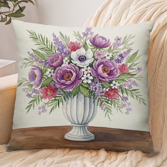 RKSupls 18x18 Inch Envelope Throw Pillow Cover, Purple Lavender(1) Soft Polyester Modern Farmhouse Decorative Cushion Case for Home Bedroom Living Room