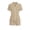 Khaki, variant on DYTTDG Solid Color Pajama Set for Women Short Sleeve Flouncing Cuff Shirt with Short Pajama Pant Set Soft Button Down & Drawstring