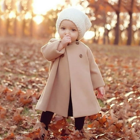 

RPVATI Infant Baby Girls Toddler Long Sleeve Crew Neck Cloak Outwear Fleece Cape Poncho Open Front Button Cloak Cape
