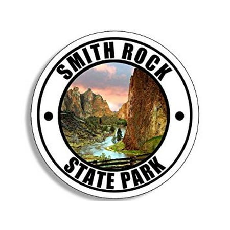 Round SMITH ROCK State Park Sticker Decal (oregon or rock climbing bouldering) 4 x 4