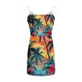 thumbnail image 4 of TQWQT Hawaiianan Summer Dresses for Women Beach Tropical Print Sundress Sleeveless V Neck Spaghetti Strap Sun Dress with Pockets Hot Pink S, 4 of 5
