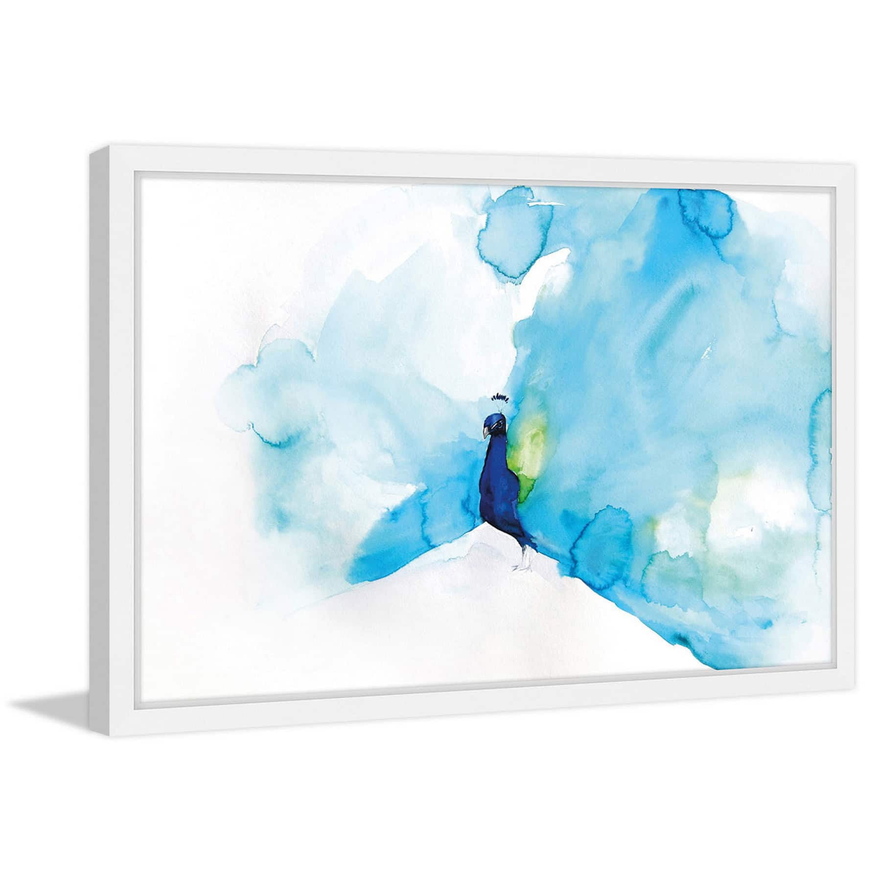 Marmont Hill "Peacock Blue" by Christine Lindstrom Framed Painting Print