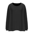 thumbnail image 6 of Htigea Plus Size Fall Shirts for Women Casual Crew Neck Long Sleeve Tops Loose Cozy Crochet Tshirts Black 2XL, 6 of 8