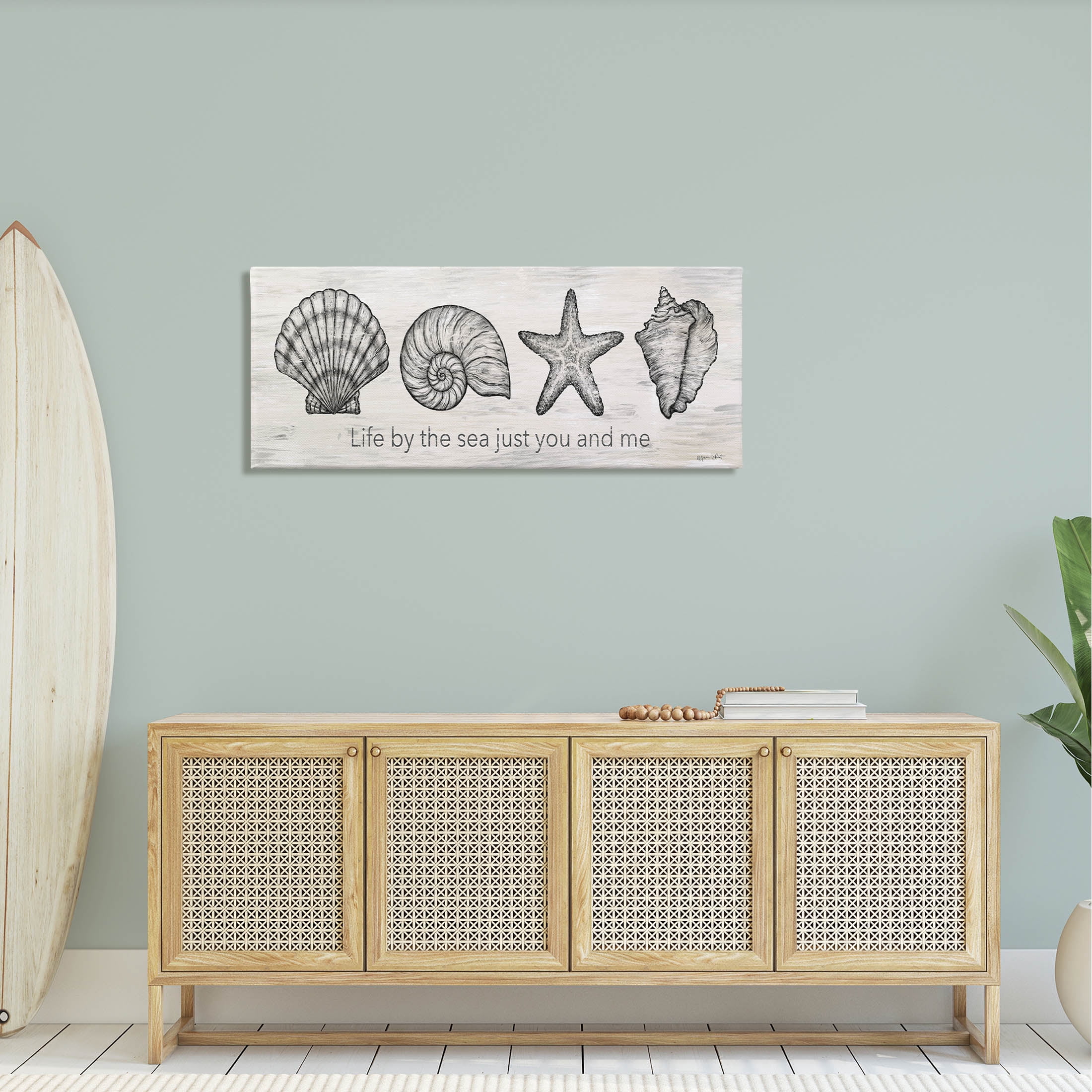 Life By Sea You & Me Beach Phrase Coastal Graphic Art Gallery Wrapped Canvas Print Wall Art