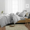 thumbnail image 5 of 7 Piece Luxury Bed Sheet Set - 18 Inch Deep Pocket - 400 Thread Count - 100% Egyptian Cotton - Extra Soft and Luxury, Easy Care - Light Grey Solid, Twin XXL Size., 5 of 6