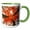 Green/White, variant on 3drose, Skyward View of Maple Tree in Pine Forest, Upper Peninsula, Michigan, 11oz Two-tone Yellow Mug