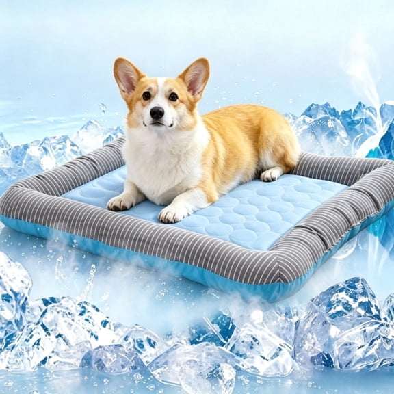 Summer Dog Cat Cooling Mat Breathable Ice Silk Dog Bed Soft Pet Blanket for Sleeping Cat Ice Silk Sofa Bed Dog Supplies
