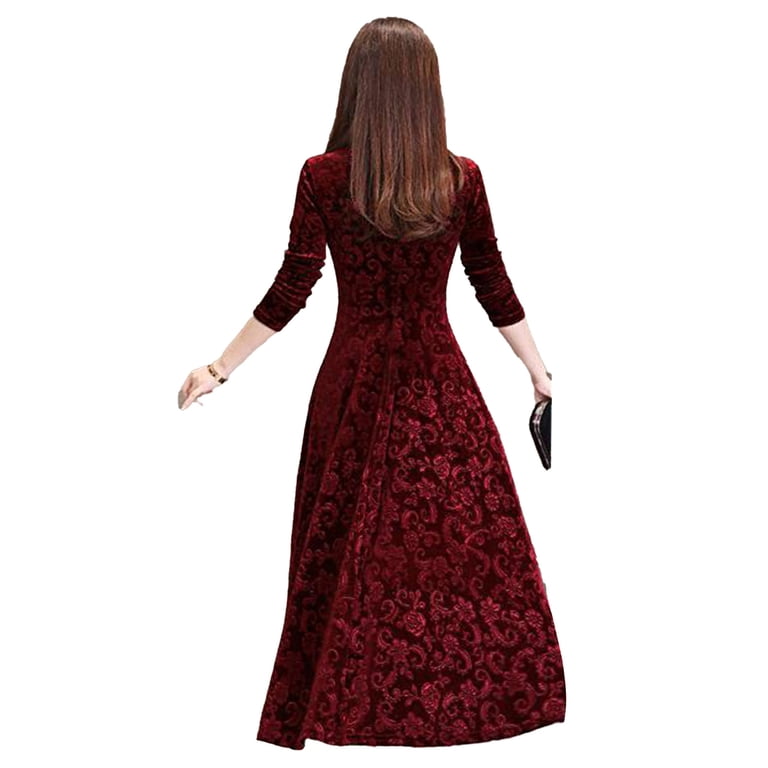 burgundy jacquard dress Burgundy Jacquard Spaghetti-Strap Gown – Dressesforparty main image 1