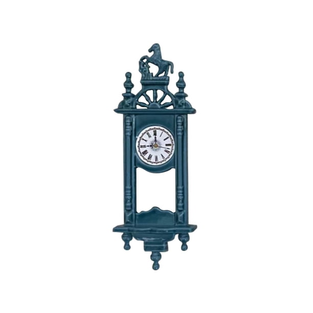 Reloj de pared para casa de muñecas, modelo de escena en miniatura, accesorios de decoración para casa de muñecas para Azul Zulema reloj de pared casa de muñecas