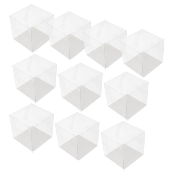 PBPBOX Transparent Plastic Cake Box with Handle for Storage Easy to Use and Protects Cakes 10 Pieces