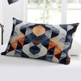 thumbnail image 5 of Navy Blue Burnt Orange Throw Pillow Cover 20 x 26 Inch Decorative Pillow Cover Geometric Retro Abstract Lumbar Pillowcase Seasonal Rectangle Cushion Case for Couch Sofa Bed Living Room, 5 of 7