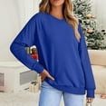 thumbnail image 2 of yillto Sweatshirts for Womens Long Sleeve V Neck Pullover Oversized Solid Color Causal Sweatshirt, 2 of 5